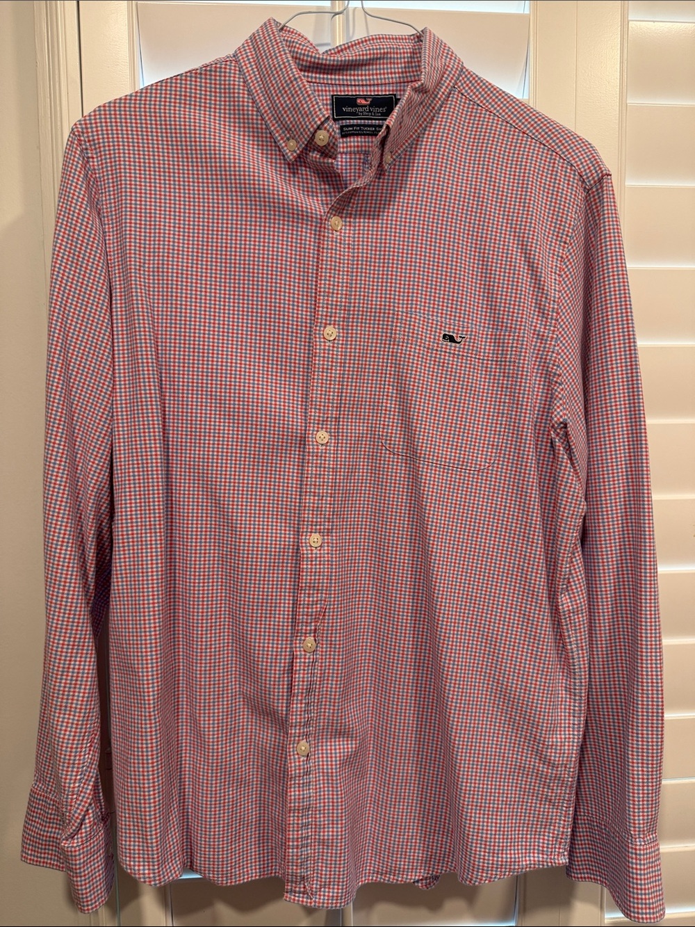Vineyard Vines Red and Blue Micro-Check Button-Down Shirt